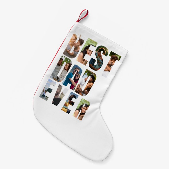 Bästa pappa någonsin | Platshållarmall för fotokol Liten Julstrumpa (Framsidan (Hängande))