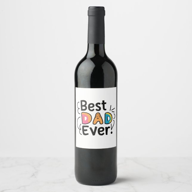 Bästa pappa någonsin present. Fars dag Vinflaska Etikett (Framsida)