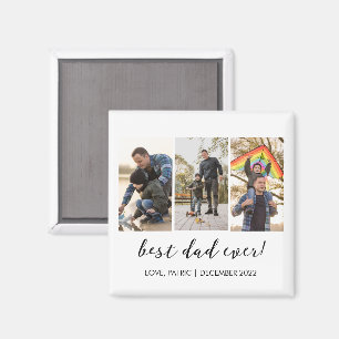 Bästa pappa någonsin present multi foto magnet