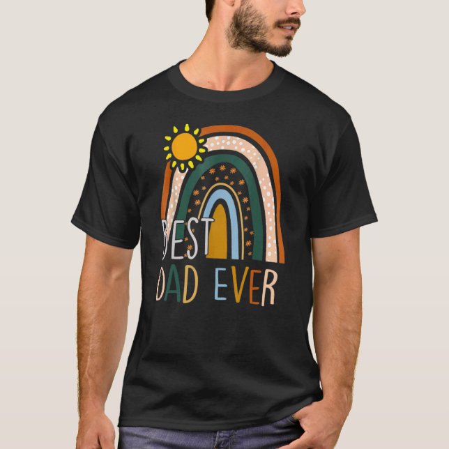 Bästa Pappa någonsin Rainbow Fars dag från frun Da T Shirt (Framsida)