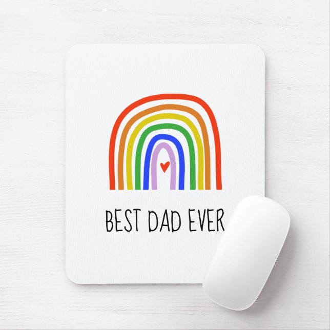 Bästa Pappa någonsin Rainbow Heart Fars dag Kärlek Musmatta (Med mus)
