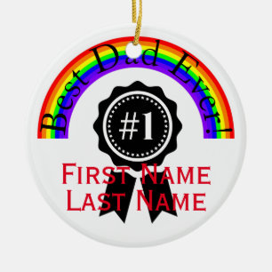 Bästa Pappa någonsin Rainbow Ornament HAMbWG