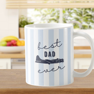 Bästa pappa någonsin ränder Vintage flygplan födel Kaffemugg