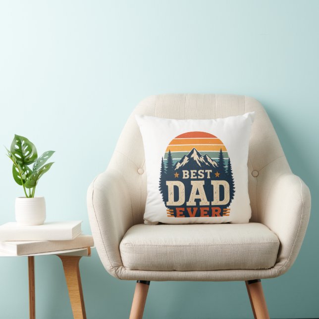 Bästa pappa någonsin Retro Berg Kastkudde Kudde (Stol)