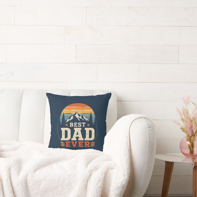 Bästa pappa någonsin Retro bergskastkudde Kudde (Soffa)