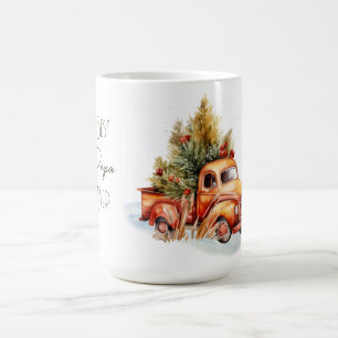 Bästa Pappa någonsin retro Lastbil med Julgran Kaffemugg