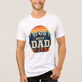 Bästa pappa någonsin Retro Mountain T-Shirt | Vint