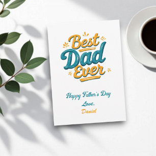Bästa Pappa någonsin Retro Personlig Fars dag Kort