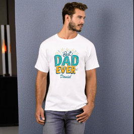 Bästa Pappa någonsin | Retro Personlig Fars dag T Shirt