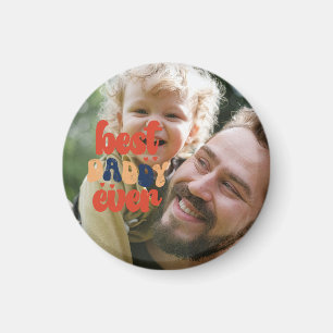 Bästa pappa någonsin Retro Personlig Foto   Magnet