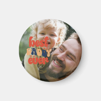 Bästa pappa någonsin Retro Personlig Foto Magnet