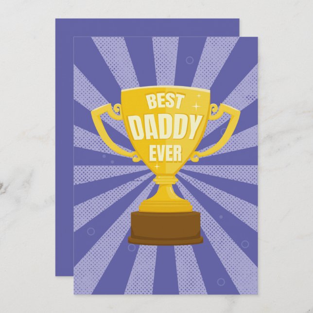 Bästa pappa någonsin Retro-trofé Cup Fars dag Julkort (Fram/baksida)