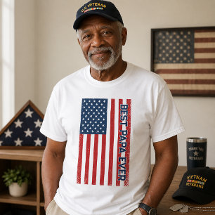 Bästa Pappa Någonsin Röd Amerikansk Flagga Fars Da T Shirt