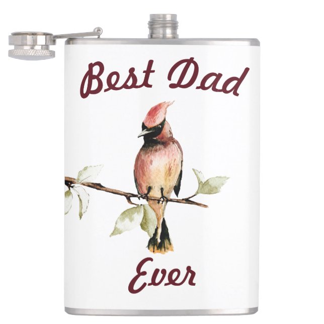 Bästa pappa någonsin Röd kardinal kolv Fickplunta (Öppnad)