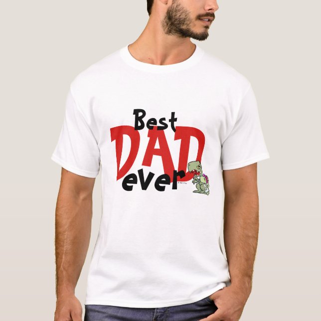 Bästa Pappa någonsin Röda svarta texten Flicka Pap T Shirt (Framsida)