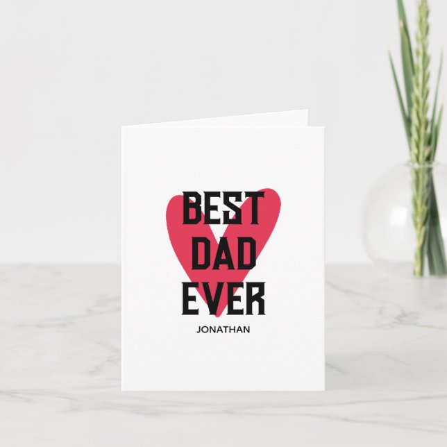 Bästa pappa någonsin Rosa hjärta Fars dag Kort (Framsida)