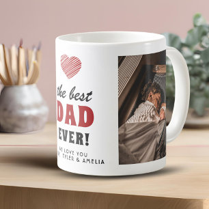 Bästa pappa någonsin Rött hjärta 2 Foto Kaffemugg