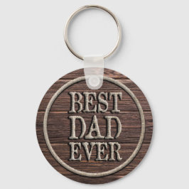 Bästa Pappa någonsin Rustic Burlap & Wood Nyckelring