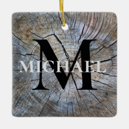 Bästa Pappa någonsin Rustik Träd bark mönster Julgransprydnad Keramik