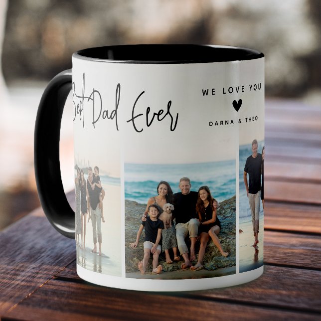 Bästa pappa någonsin Script 4x Foto Mugg (Best Dad Ever Script Coffee Mug)
