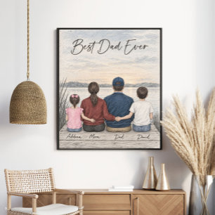 Bästa pappa någonsin Sidsjö Familjeporträtt Poster