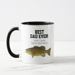 Bästa Pappa någonsin Smallmouth Bass Fishing Fars Mugg