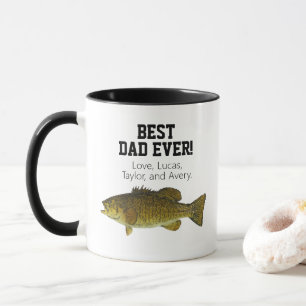 Bästa Pappa någonsin Smallmouth Bass Fishing Fars Mugg