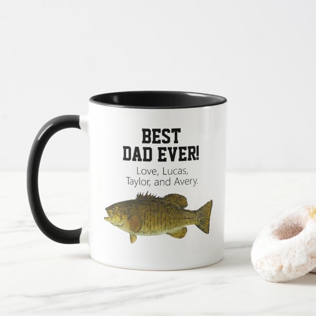 Bästa Pappa någonsin Smallmouth Bass Fishing Fars  Mugg (Med munk)