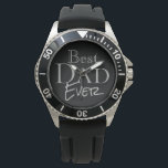 Bästa Pappa någonsin Snyggt Modern Black Watch Armbandsur<br><div class="desc">Bästa Pappa någonsin-Snyggten Modern Black Watch har en coola som gör att Pappa kan börja med mode. Designad med grått på svart typografi med frasen "bästa Pappa någonsin" centrerad på bevakningen ansikte. Gör en underbar presentidé för Fars dag eller tillfälle! TILLGÄNGLIG I OLIKA STILAR OCH FÄRG.</div>