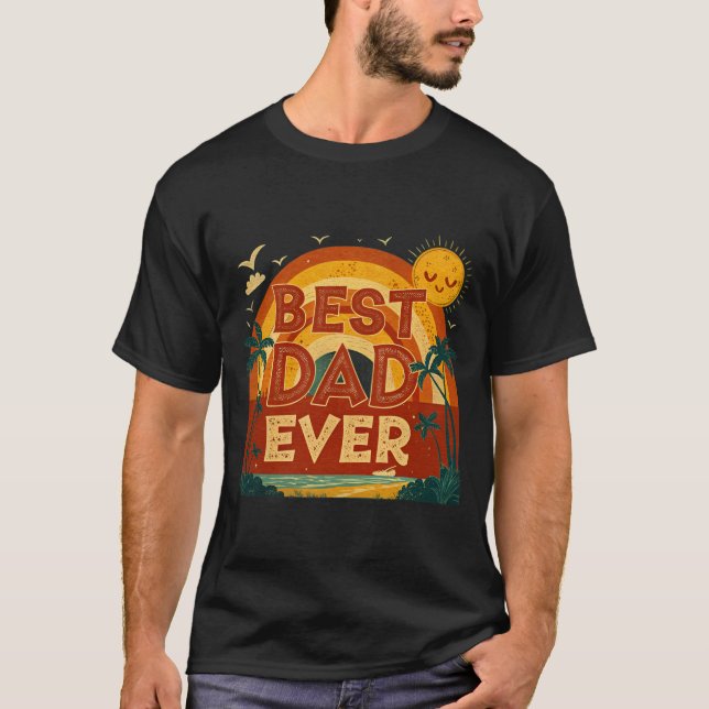 bästa pappa någonsin solnedgång t shirt (Framsida)
