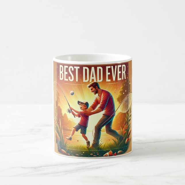 Bästa Pappa någonsin som fiskar Äventyr Kaffemugg (Center)