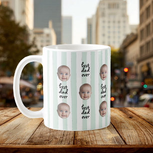 Bästa pappa någonsin Söt randig babyansikte foto Kaffemugg