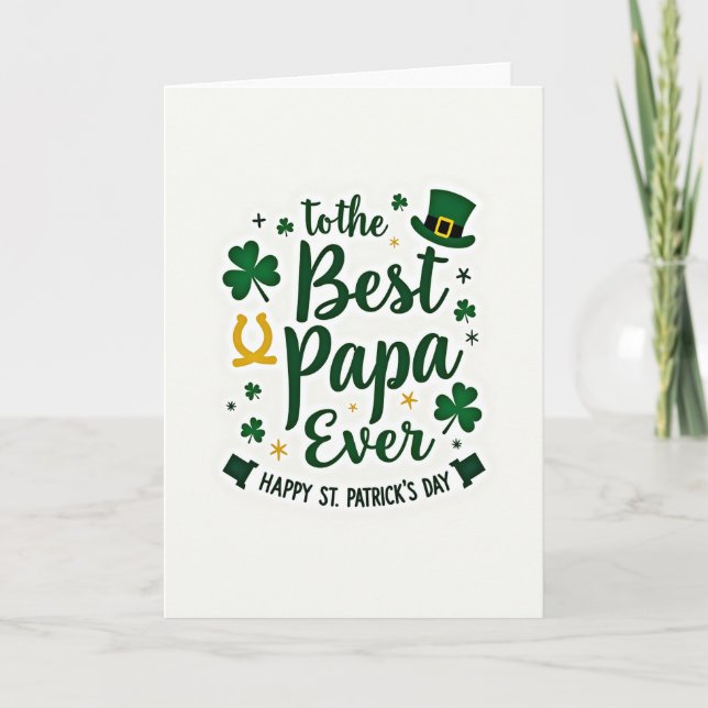 Bästa Pappa Någonsin St Patricks-kort Kort (Framsida)