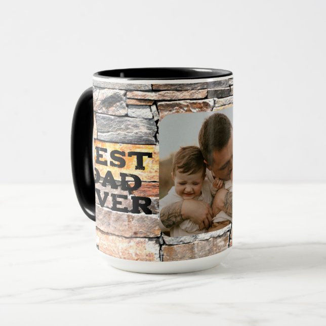 Bästa Pappa någonsin-stenmurade tegel Mugg (Framsida vänster)