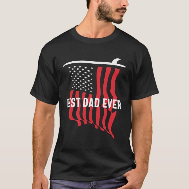 Bästa Pappa någonsin - Surfer Edition T Shirt (Framsida)