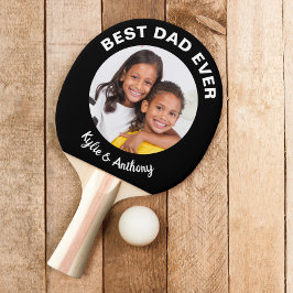 Bästa pappa någonsin Svart Foto Pingisracket