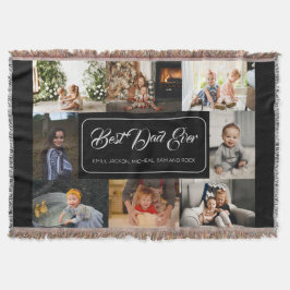 Bästa Pappa någonsin - svart fotokollage Modern Filt