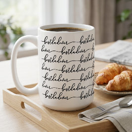 Bästa pappa någonsin Svart Skript Typografi Vit Kaffemugg