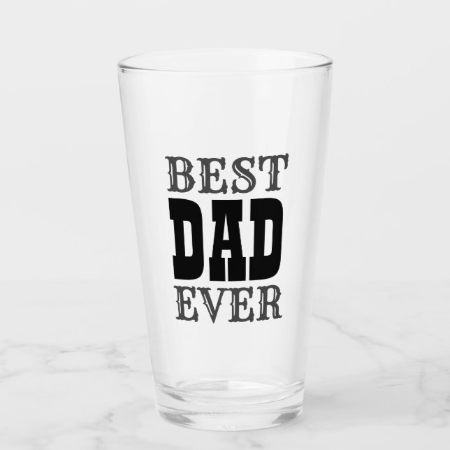 Bästa Pappa någonsin Svarta typografi Fars dag Glaskopp (Framsida)