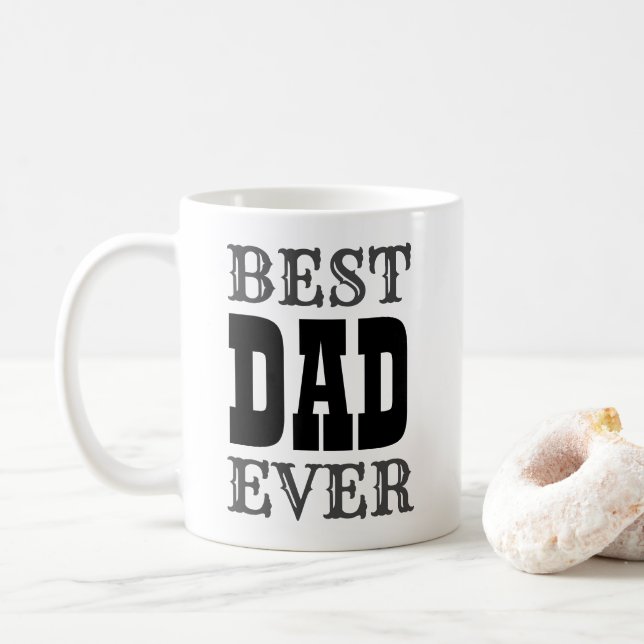Bästa Pappa någonsin Svarta typografi Fars dag Kaffemugg (Med munk)
