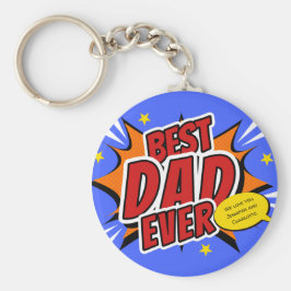 Bästa Pappa någonsin Tecknad Superhjälte Fars dag Nyckelring