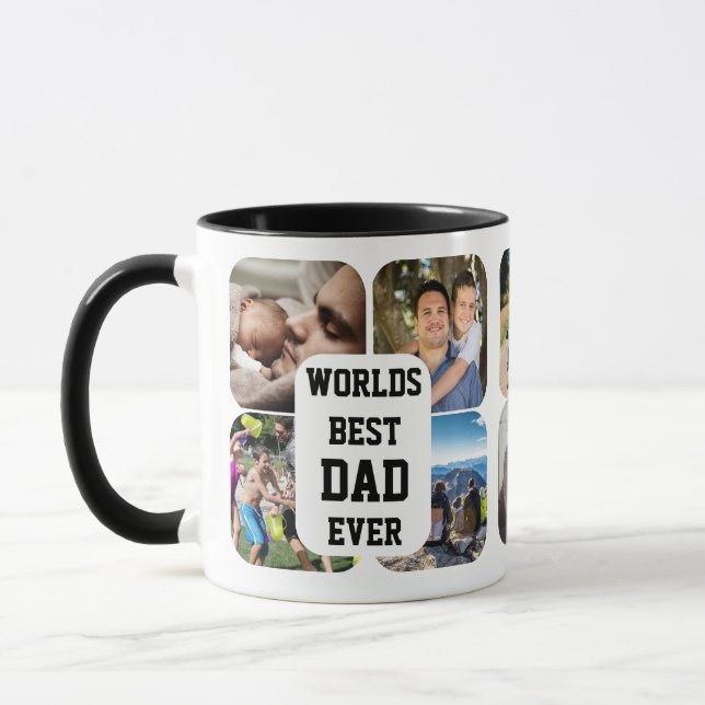 Bästa PAPPA någonsin Tio fotocollage Mugg (Vänster)