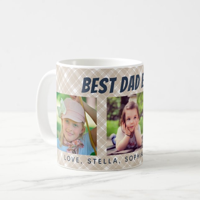 Bästa Pappa någonsin | Tre fotografier Kaffemugg (Framsida vänster)