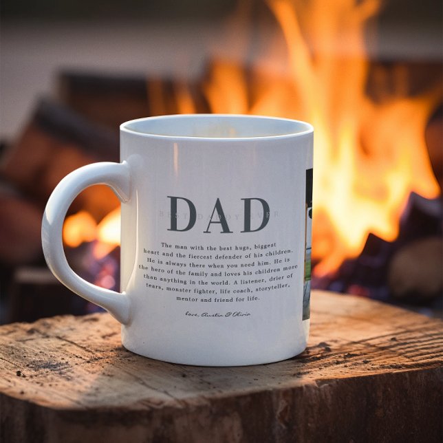 Bästa Pappa någonsin | Tre fotokollage Kaffemugg (Skapare uppladdad)