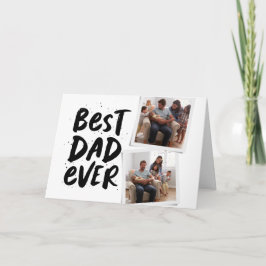 Bästa pappa någonsin trendig två foto svart fars d kort