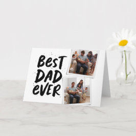 Bästa pappa någonsin trendig två foto svart fars d kort
