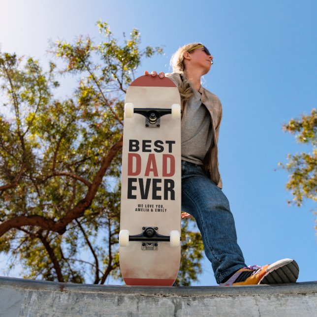 Bästa Pappa någonsin-Trendiget - vattenfärgen Far' Mini Skateboard Bräda 18,5 Cm (Utomhus 1)