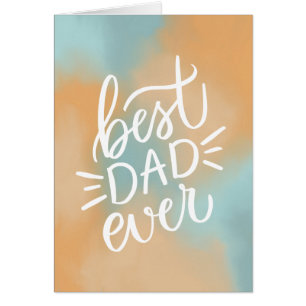 Bästa pappa någonsin. Typografi-skript Lycklig far Hälsningskort