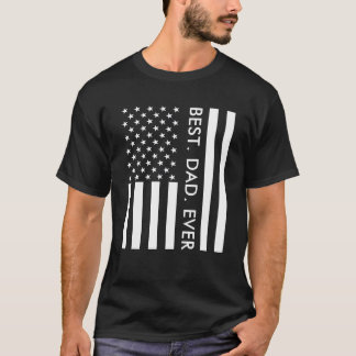 Bästa Pappa någonsin Typografi USA flagga Fars dag T Shirt