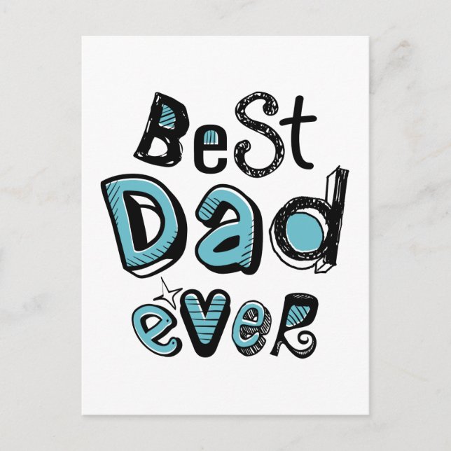 Bästa Pappa någonsin-typografi Vykort (Framsida)